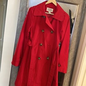 London fog red trench coat small. EUC